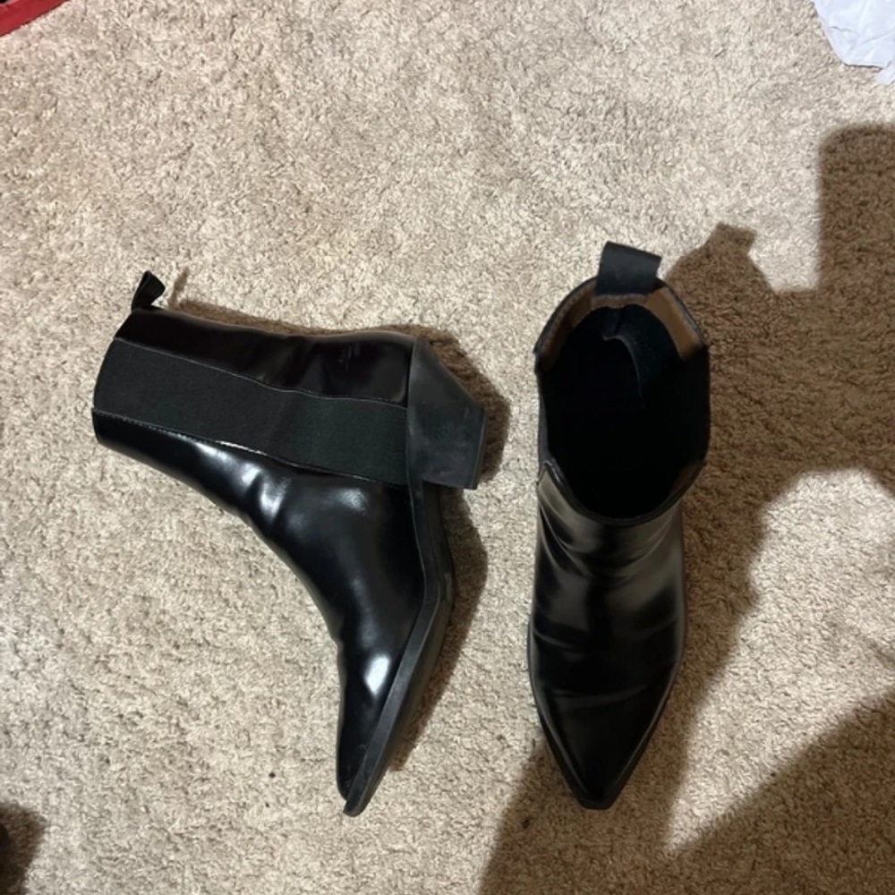 H&M Glossy Black Heeled Boots